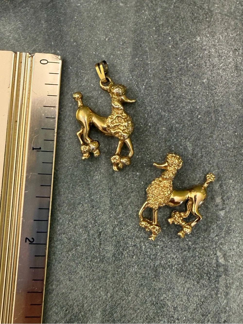 Vintage Monet Gold Poodle Dog Pendant Necklace Charm - Picture 4 of 6